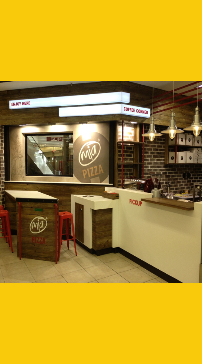 Pizza Mia pizza and coffee counter at Spar