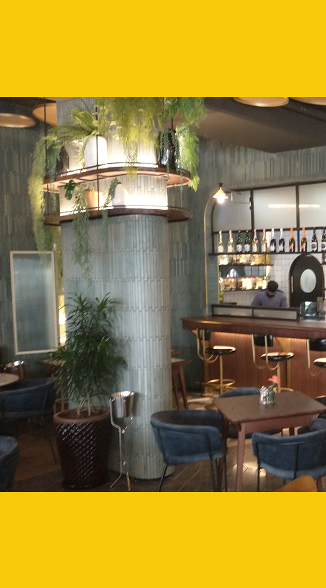 Proud Mary column cladding and planters, The Bank Hotel Rosebank